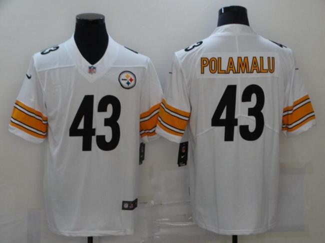 Pittsburgh Steelers 43 POLAMALU White NFL Jersey