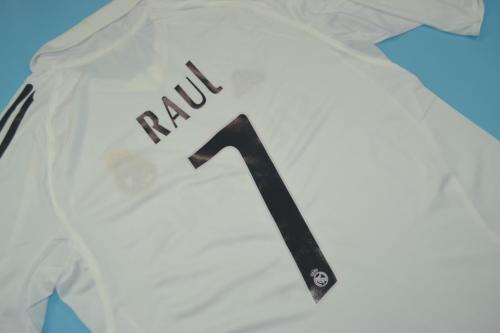 with UCL Patch Retro Jersey 2005-2006 Real Madrid 7 RAUL Home Soccer Jersey