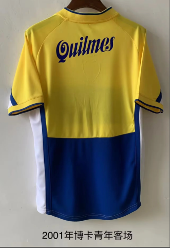 Retro Jersey 2001 Boca Juniors Away Yellow Soccer Jersey Vintage Football Shirt