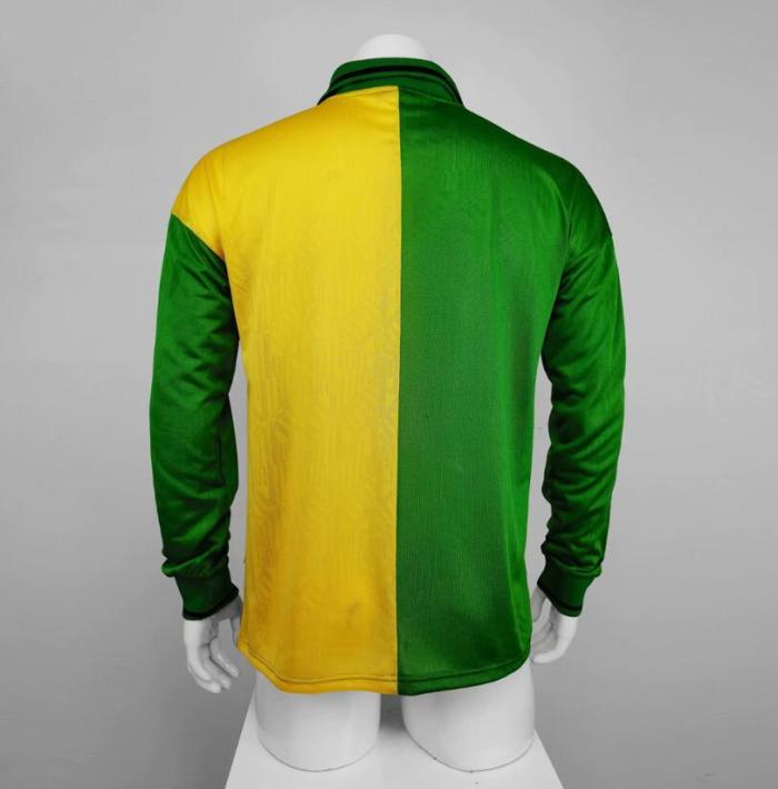 Retro Jersey Long Sleeve 1992-1994 Manchester United Away Yellow/Green Soccer Jersey