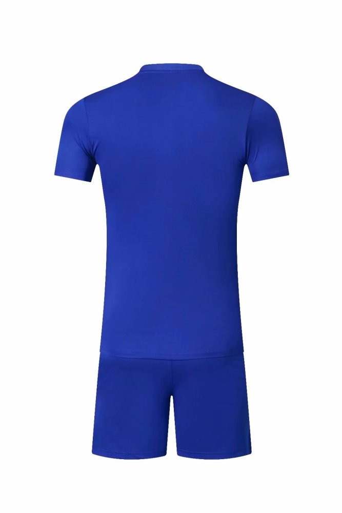 #605 Blue Soccer Training Uniform Blank Jersey and Shorts