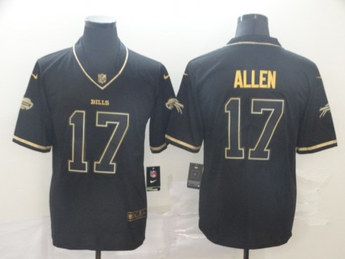 Buffalo Bills 17 Josh Allen Black Gold Throwback Vapor Untouchable Limited Jersey
