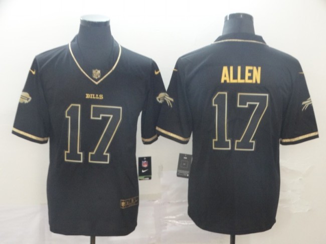 Buffalo Bills 17 Josh Allen Black Gold Throwback Vapor Untouchable Limited Jersey
