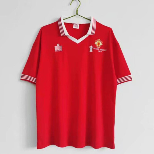 Retro Jersey 1977 Manchester United Home Soccer Jersey Red Vintage Football Shirt