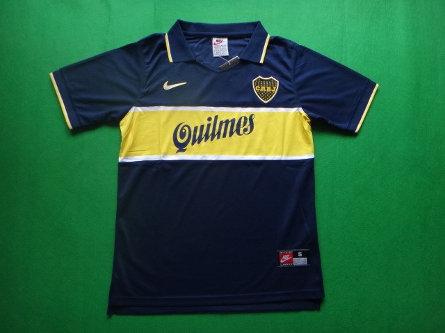 Retro Jersey 1997-1998 Boca Juniors Home Soccer Jersey Vintage Football Shirt