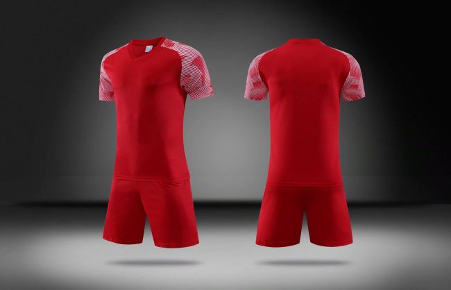 LKS070118 Red Tracking Suit Soccer Jersey Shorts