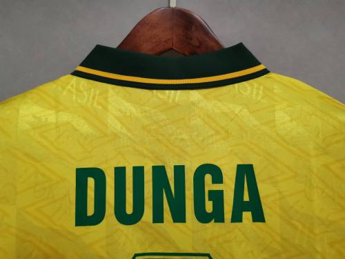 Retro Jersey 1991-1993 Brazil DUNGA 8 Home Soccer Jersey