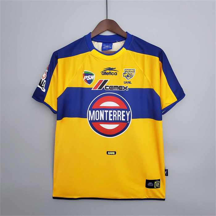 Retro Jersey 2001-2002 Tigres Home Yellow Soccer Jersey Vintage Football Shirt