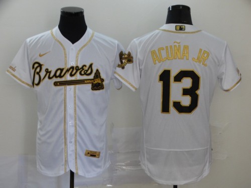 Atlanta Braves 13 ACUNA JR. White 2020 Flexbase Jersey