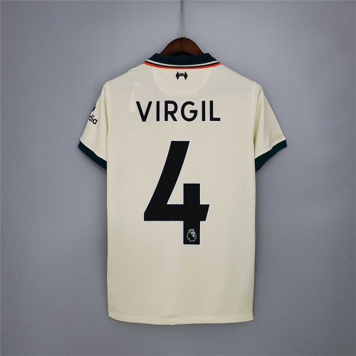 Retro Jersey 2021-2022 Liverpool VIRGIL 4 Away Soccer Jersey