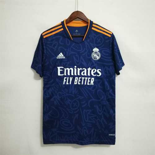 Retro Jersey 2021-2022 Real Madrid Away Blue Soccer Jersey Vintage Football Shirt