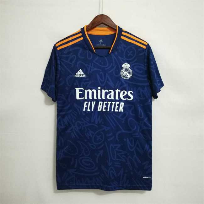 Retro Jersey 2021-2022 Real Madrid Away Blue Soccer Jersey Vintage Football Shirt
