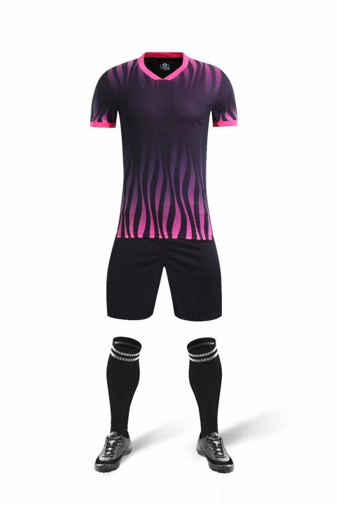 YL9202 Black Blank Soccer Training Suit Adult Uniform Youth Kids Set Jersey and Shorts
