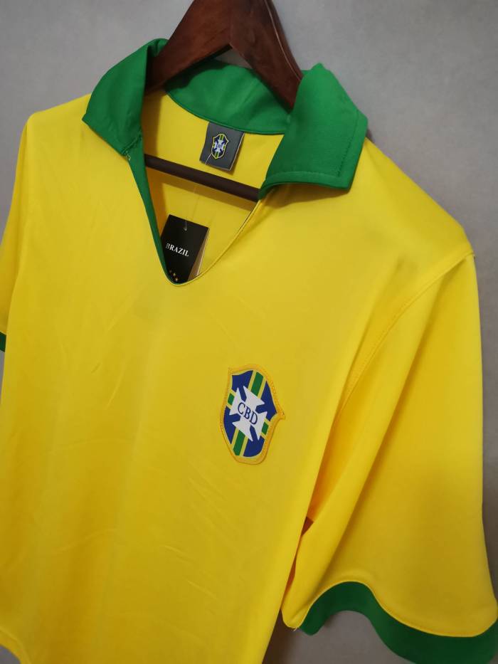 Retro Jersey 1957 Brazil Home Soccer Jersey Vintage Brasil Camisetas de Futbol