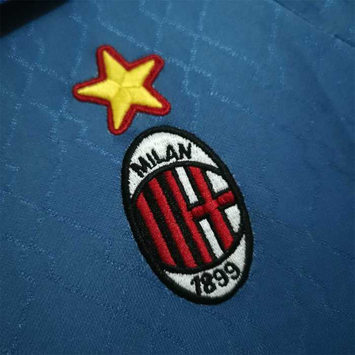 Retro Jersey 1995-1996 AC Milan Away Blue Soccer Jersey Vintage Football Shirt