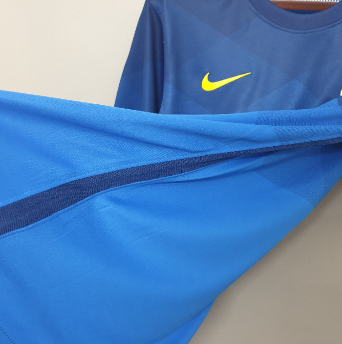 Retro Jersey 2020 Brazil Away Blue Soccer Jersey Vintage Brasil Football Shirt