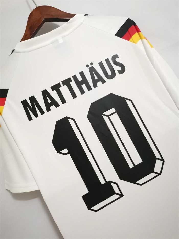 Retro Jersey 1990 Germany MATTHAUS 10 Home White Vintage Soccer Jersey