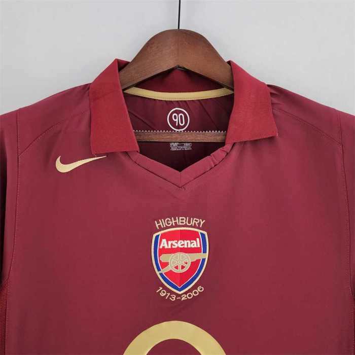 Retro Jersey Long Sleeve 2005-2006 Arsenal Home Soccer Jersey