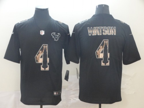 Houston Texans 4 WATSON Black Statue of Liberty Limited Jersey