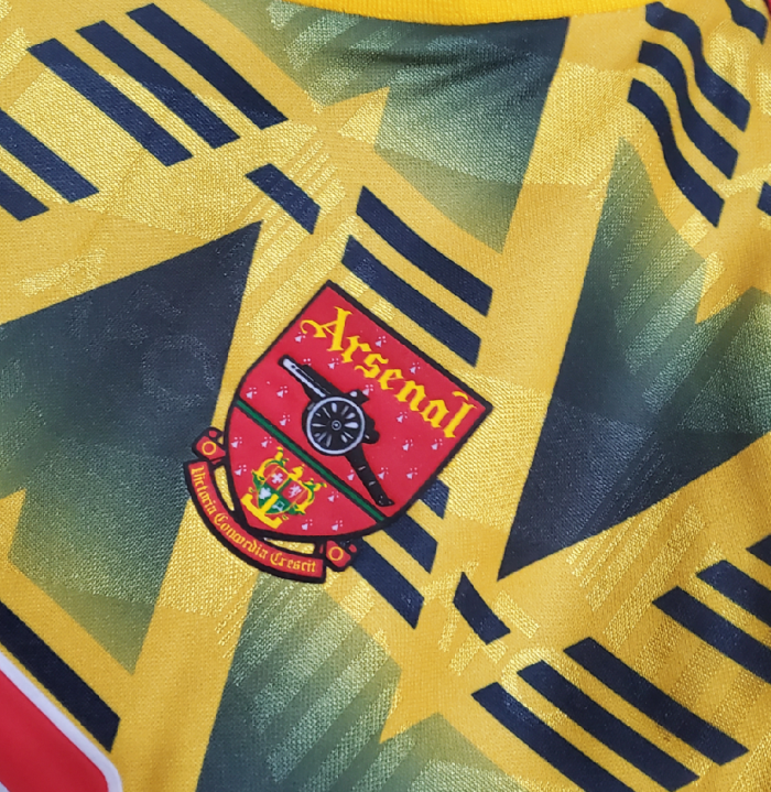 Retro Jersey 1991-1993 Arsenal Away Soccer Jersey Yellow Vintage Football Shirt
