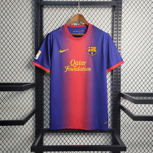 with LFP Patch Retro Shirt 2012-2013 Barcelona Home Vintage Soccer Jersey