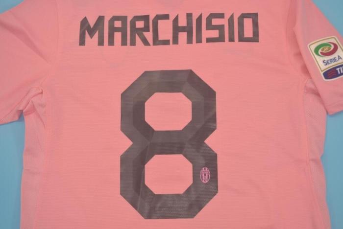 with Serie A Patch Retro Jersey 2011-2012 Juventus 8 MARCHISIO Away Pink Soccer Jersey