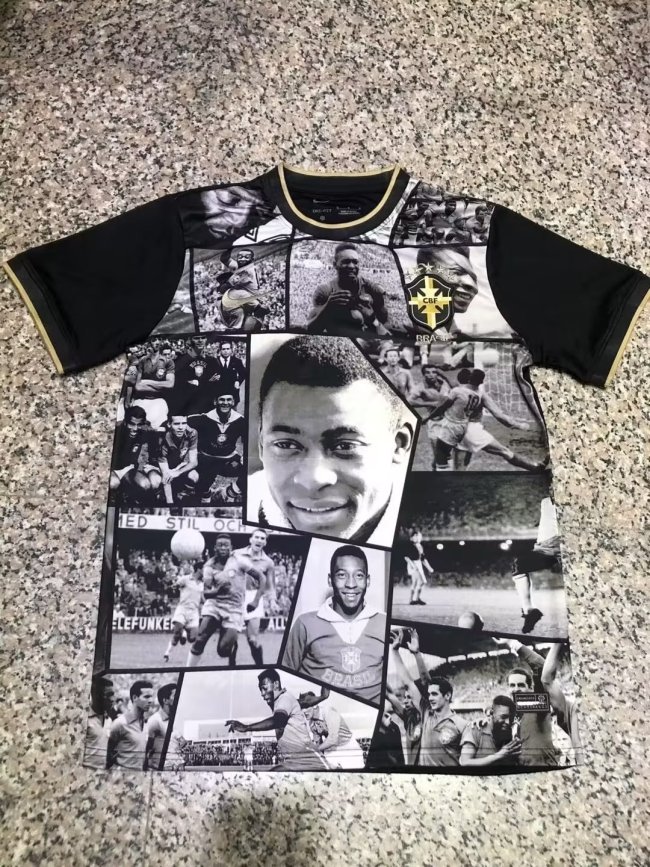 2022 Brazil Black PELE Version Soccer Jersey