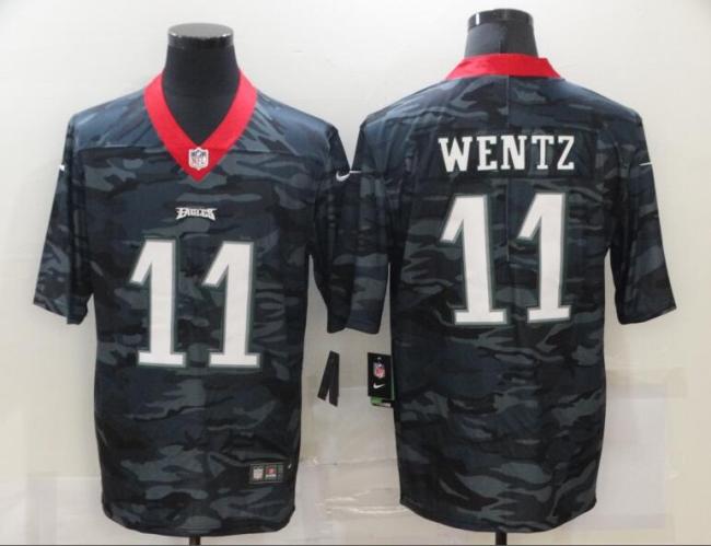 Philadelphia Eagles 11 WENTZ Black Camo 2020 Salute To Service Limited Jersey