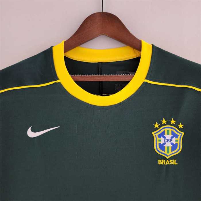 Retro Jersey 1998 Brazil Dark Green Goalkeeper Soccer Jersey