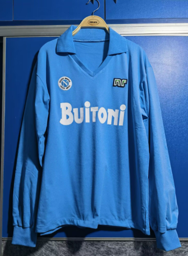 Long Sleeve Retro Jersey 1986-1987 Napoli 10 Home Soccer Jersey