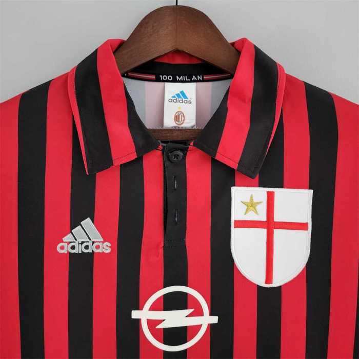Retro Jersey Long Sleeve 1999-2000 Ac Milan Home Soccer Jersey Vintage Football Shirt