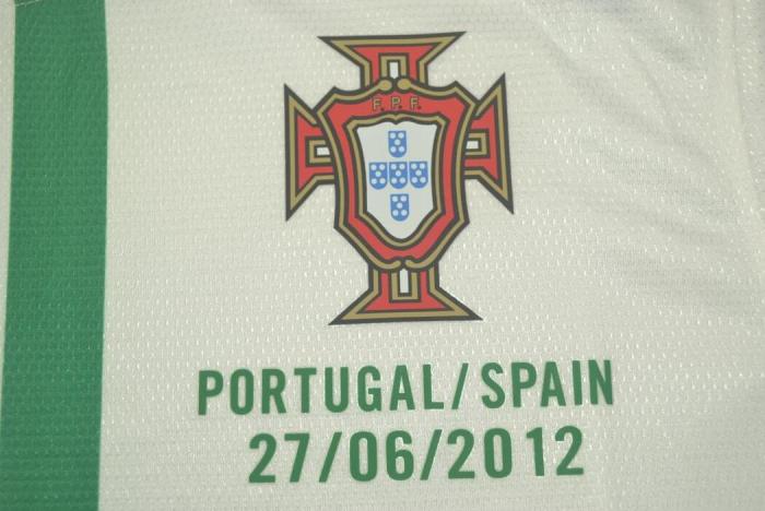 with Front Lettering Retro Jersey 2012 Portugal Away White Soccer Jersey