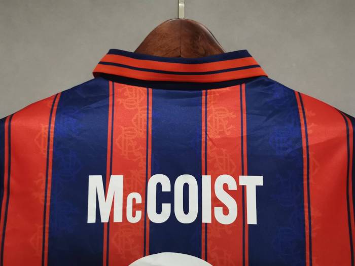 Retro Jersey 1993-1994 Rangers McCOIST 9 Away Blue/Orange Soccer Jersey