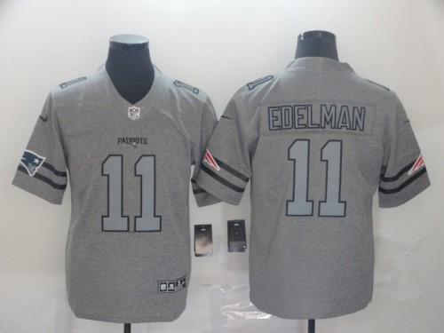 New England Patriots 11 EDELMAN 2019 Gray Gridiron Gray Vapor Untouchable Limited Jersey