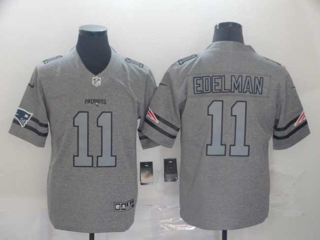 New England Patriots 11 EDELMAN 2019 Gray Gridiron Gray Vapor Untouchable Limited Jersey
