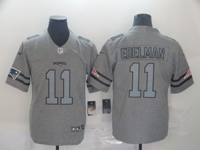 New England Patriots 11 EDELMAN 2019 Gray Gridiron Gray Vapor Untouchable Limited Jersey