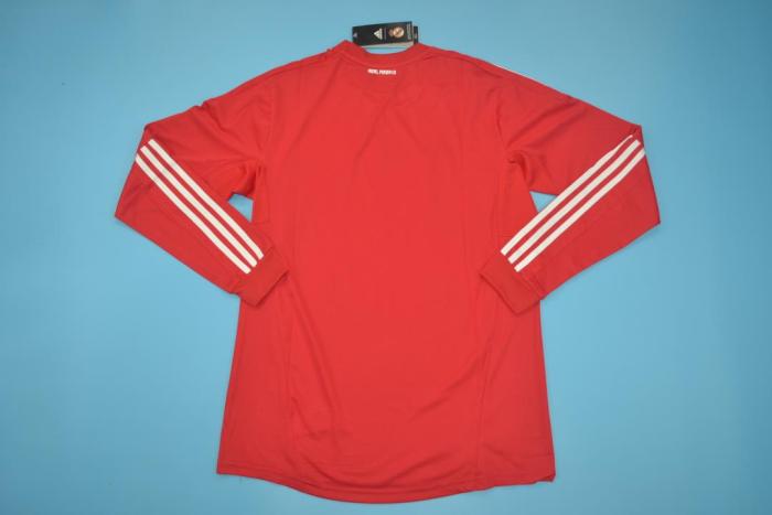 Retro Jersey Long Sleeve 2011-2012 Real Madrid Third Red Soccer Jersey Vintage Football Shirt