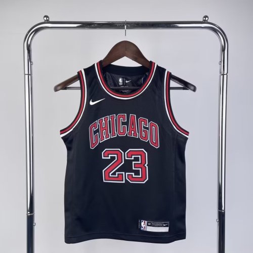 Youth Kids Basketball Shirt Chicago Bulls 23 JAMES Black NBA Jersey