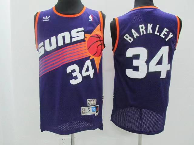 Mitchell&ness Phoenix Suns 34 BARKLEY Purple NBA Jersey Basketball Shirt