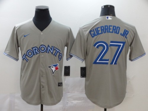Toronto Blue Jays 27 GUERRERO JR. Grey 2020 Cool Base Jersey