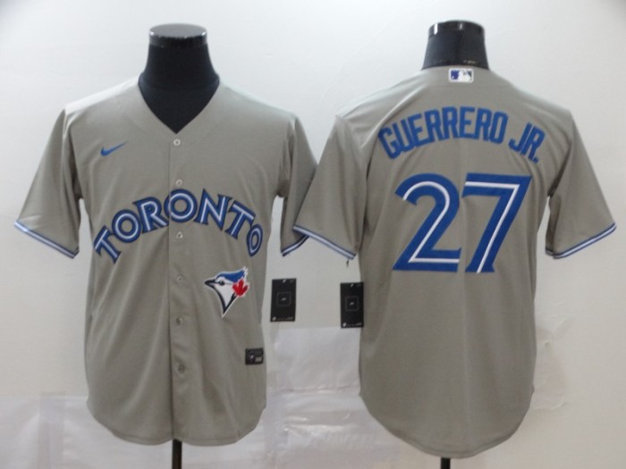 Toronto Blue Jays 27 GUERRERO JR. Grey 2020 Cool Base Jersey