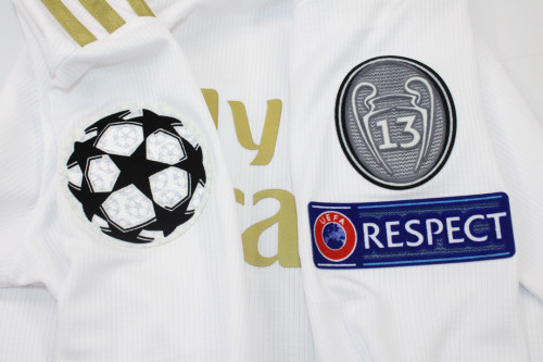 with UCL Patch Long Sleeve Retro Camisetas de Futbol 2019-2020 Real Madrid Home Soccer Jersey