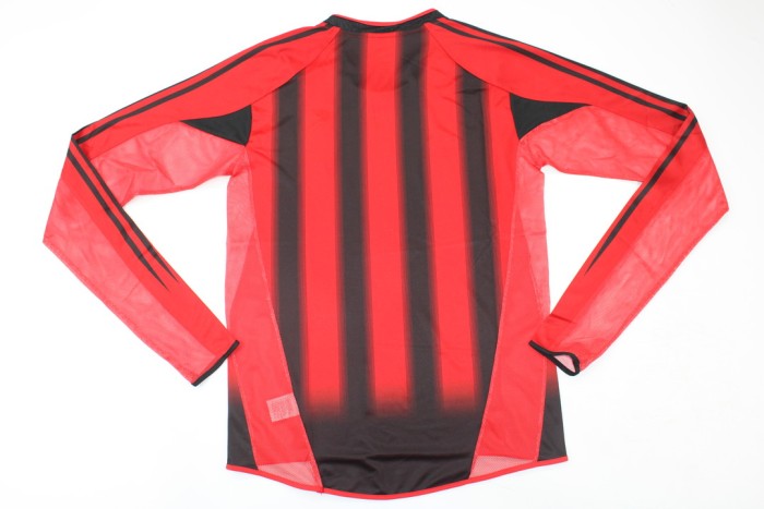 Long Sleeve Retro AC Maillot 2004-2005 AC Milan Home Vintage Soccer Jersey