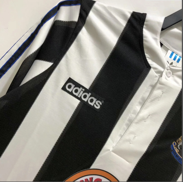 Long Sleeve Retro Jersey 1995-1997 Newcastle United Home Soccer Jersey Vintage Football Shirt