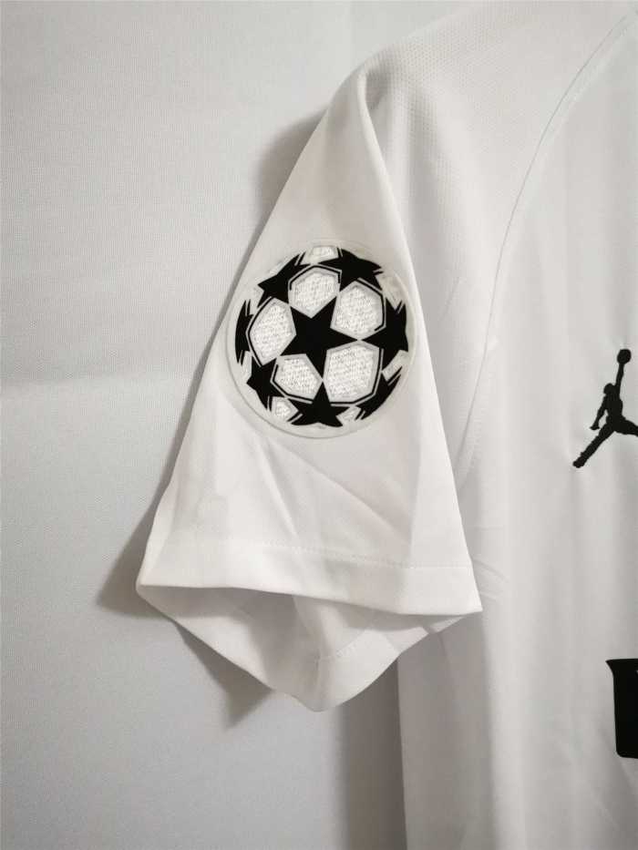 with UCL Patch Retro Jersey 2018-2019 PSG Away White Soccer Jersey Vintage Paris Football Shirt