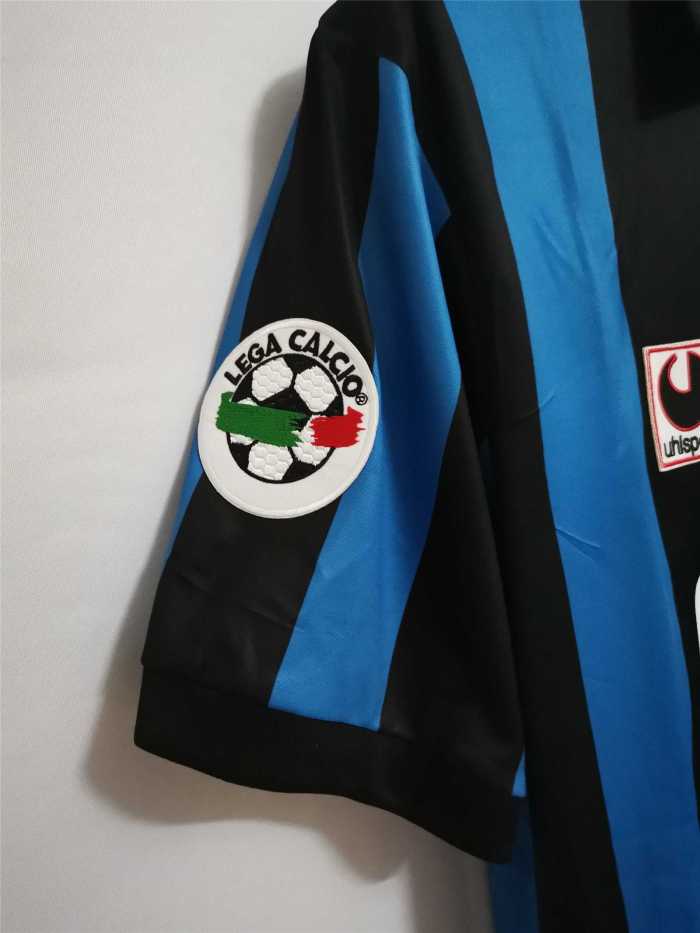 with Serie A Patch Retro Jersey 1988-1990 Inter Milan Home Soccer Jersey