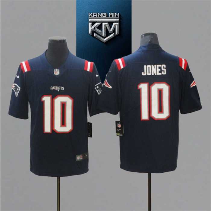 2021 Patriots 10 JONES DARK BULE NFL Jersey S-XXL WHITE Font