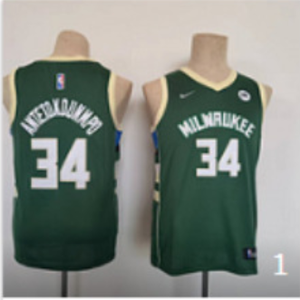 Youth Milwaukee Bucks 34 ANTETOKOUNMPO Green NBA Jersey