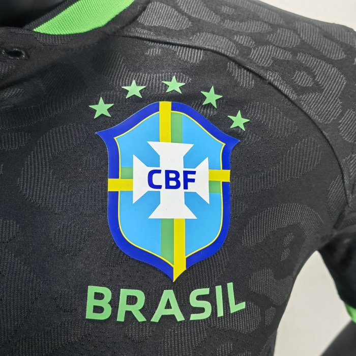 2022 Player Version Brazil Black Soccer Jersey