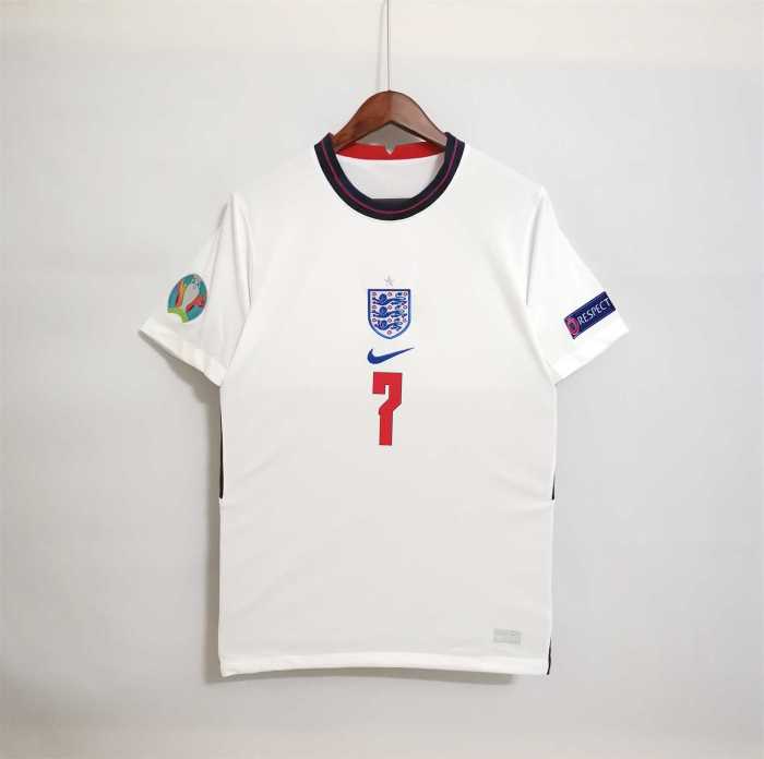 with Euro 2020 Patch Retro Jersey 2020 England GREALISH 7 Home Soccer Jersey